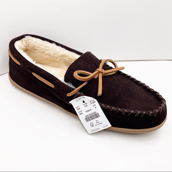 🆕{J. Crew} Suede Faux-Shearling Moccasins - Picture 2 of 16